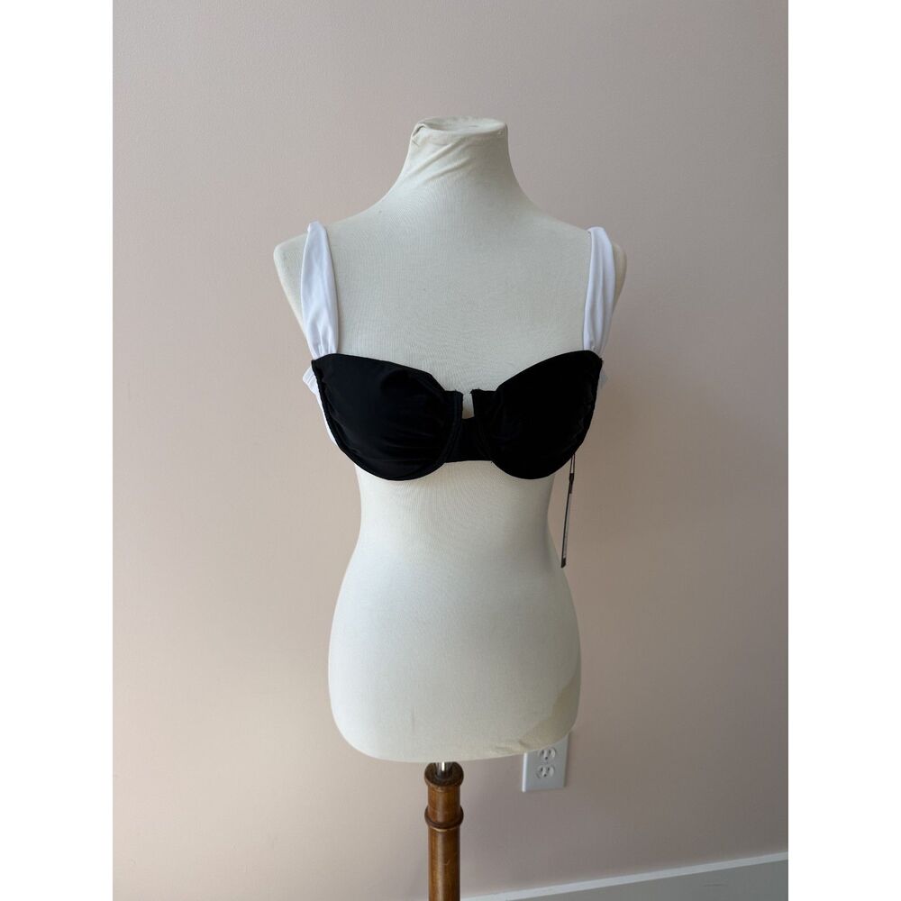 TA3 Swim Sweetie Black & White Bikini Top NWT M Sold Out Discontinued
